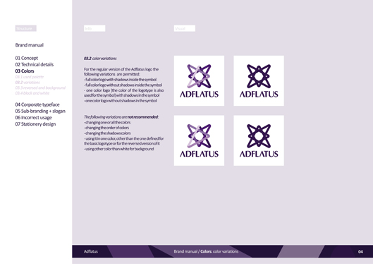 adflatus interior design logo design identity design branding manual 04 color variations